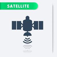 icône isolée par satellite, navigation par satellite, communications par satellite, illustration vectorielle vecteur