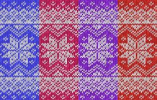 motif tricoté sans couture de vacances d'hiver traditionnel. texture de tricot réaliste avec des flocons de neige. illustration vectorielle de tricots pour le fond, papier peint, toile de fond. style scandinave, norvégien vecteur