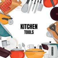 composition du cadre des outils de cuisine vecteur