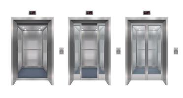 collection de portes d'ascenseur en argent vecteur