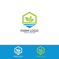 logo de ferme de feuilles vecteur