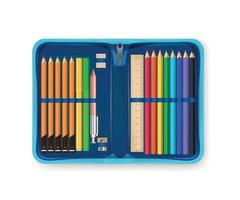 étui à crayons réaliste vecteur