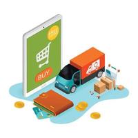 composition e-commerce tablette vecteur