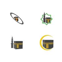 modèle de conception d'illustration de logo de symbole de la mecque de la kaaba vecteur