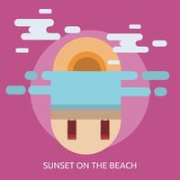 Coucher de soleil sur la plage Illustration conceptuelle Design vecteur