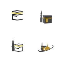 modèle de conception d'illustration de logo de symbole de la mecque de la kaaba vecteur