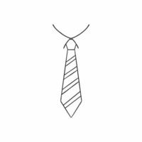 cravate dessinée avec une ligne de contour noire. illustration d'une cravate de style doodle. livre de coloriage pour la conception d'un magasin de vêtements. vecteur