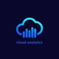 icône d'analyse cloud, logo vectoriel