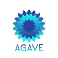 agave, modèle de logo bleu abstrait, illustration vectorielle