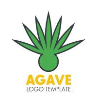 modèle de logo de plante d'agave sur blanc
