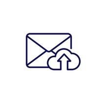 Mail à l'icône de ligne cloud vecteur