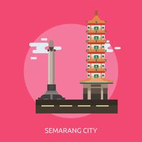 Ville de Semarang en Indonésie Illustration conceptuelle Conception