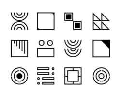 ensemble d'icônes abstraites de différentes formes pour l'interface du site Web et de l'application mobile. élément couramment utilisé pour la conception ui ex et toute autre utilisation. vecteur
