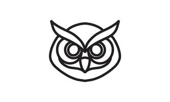 icône de ligne de vecteur de hibou, dessin au trait de vecteur de tête d'animal, illustration d'animal isolé pour le logo desain