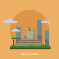 Ville de Pekanbaru en Indonésie Illustration conceptuelle Conception