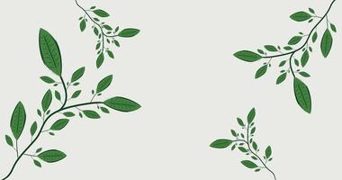 dessinés à la main couleur de l'eau brosse art feuilles vertes modèle de branche plante botanique fond floral fond d'écran illustration vectorielle vecteur