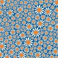 motif de papier de fleur de marguerite bleue rustique vecteur