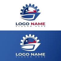 conception de logo de service de navire pour l'entreprise vecteur