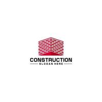 modèle de logo de construction sur fond blanc vecteur