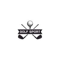 modèle de logo de sport de golf en fond blanc vecteur