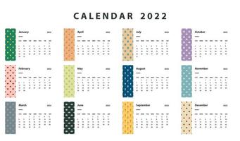 arrière-plan papier peint mise en page calendrier bureau temps journal 2022 nouvel an modèle icône logo modèle jour mois style journal plat design élément noir vintage affaires saison numéro date dimanche élément blanc vecteur