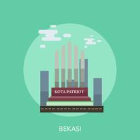 Ville de Bekasi en Indonésie Illustration conceptuelle Conception vecteur