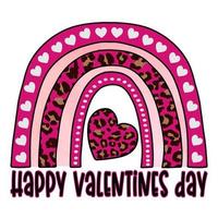 joyeux arc-en-ciel de la Saint-Valentin, design de sublimation de la Saint-Valentin, parfait sur des t-shirts, des tasses, des panneaux, des cartes et bien plus encore vecteur
