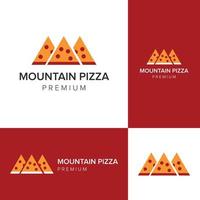 modèle vectoriel d'icône de logo de pizza de montagne