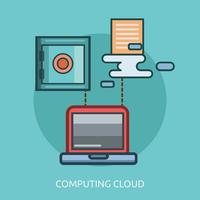 Computing Cloud Conceptual Design Illustration conceptuelle Conception vecteur