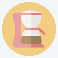 machine à café icône 1- style plat - illustration simple, trait modifiable vecteur