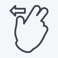 icône deux doigts à gauche - style de ligne - illustration simple, trait modifiable vecteur