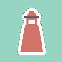 autocollant phare ii - coupe de ligne - illustration simple, trait modifiable vecteur