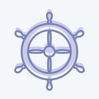 roue de navire icône - style deux tons - illustration simple, trait modifiable vecteur