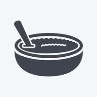 riz au lait d'icône - style glyphe - illustration simple, trait modifiable vecteur