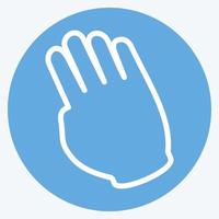 icône main inclinée - style yeux bleus - illustration simple, trait modifiable vecteur