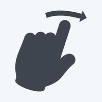icône glisser vers la droite - style glyphe - illustration simple, trait modifiable vecteur
