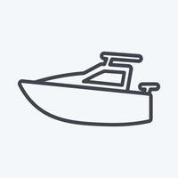 yacht d'icône - style de ligne - illustration simple, trait modifiable
