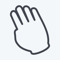 icône main inclinée - style de ligne - illustration simple, trait modifiable vecteur