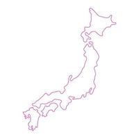 Japon carte sur fond blanc vecteur