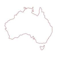 Carte de l'Australie sur fond blanc vecteur