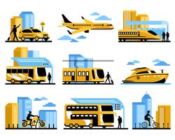 Travelling People Isolated Decorative Icons Set vecteur