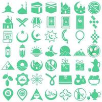 Ensemble d'icônes d'art de ligne islamique populaire. icônes vectorielles de la ligne ramadan kareem. icônes de ligne islamique. inclus les icônes comme musulman, prier, mosquée, religion et plus encore. ensemble d'icônes islamiques, eid mubarak pour le web vecteur