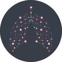 poumons sains modèle connecté de médecine 3d. point de points connectés en triangle. médecin en ligne journée mondiale de la tuberculose illustration vectorielle de technologie innovante moderne. poumon humain abstrait avec des points et des liens vecteur