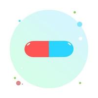 icône de pilule médicale dans l'icône de cercle. médecine, capsule, pharmacie, hôpital des médicaments. médicaments, concept pharmaceutique. illustration vectorielle. icône en forme de rond plat de médicaments. icône de médecine de santé. vecteur