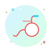 fauteuil roulant plat en icône de cercle. fauteuil roulant magnifiquement conçu en icône de forme ronde. Parking pour fauteuils roulants, handicapés ou d'accessibilité ou panneau d'accès à plat pour les applications et l'impression. illustration vectorielle. vecteur