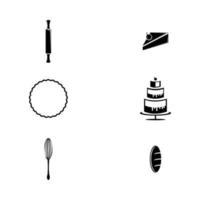 ensemble d'icônes vectorielles de boulangerie vecteur