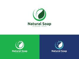 modèle vectoriel de logo de savon organique naturel