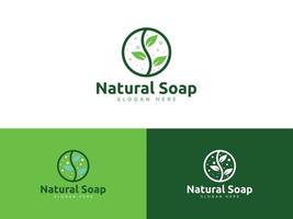 modèle vectoriel de logo de savon organique naturel