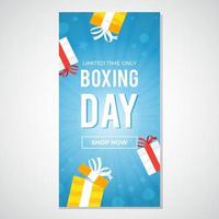 bannière d'illustration de boxing day 26 décembre sur fond dégradé abstrait vecteur