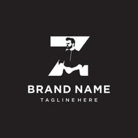 homme, silhouette, initiale, lettre, mode, marque, logo, icône, vecteur